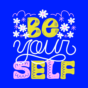 Sticker minh hoạ chữ 'Be Yourself'